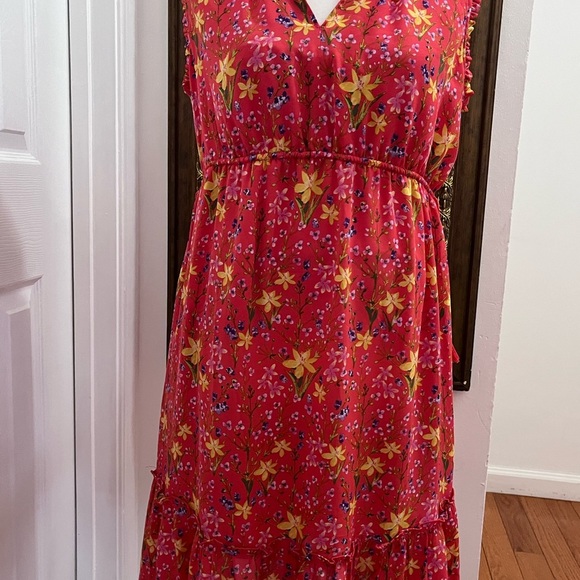 GAP orange Ruffled Midi Sundress size M - Picture 2 of 7